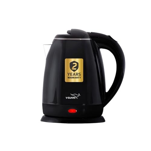 V-Guard VKP15 Prime 1.5 Litre Electric Kettle for Hot Water | Cool Touch Body | 2 Year Coverage By V-Guard |1500 Watt | Double Layer Outer Body,Plastic,Black - Image 1