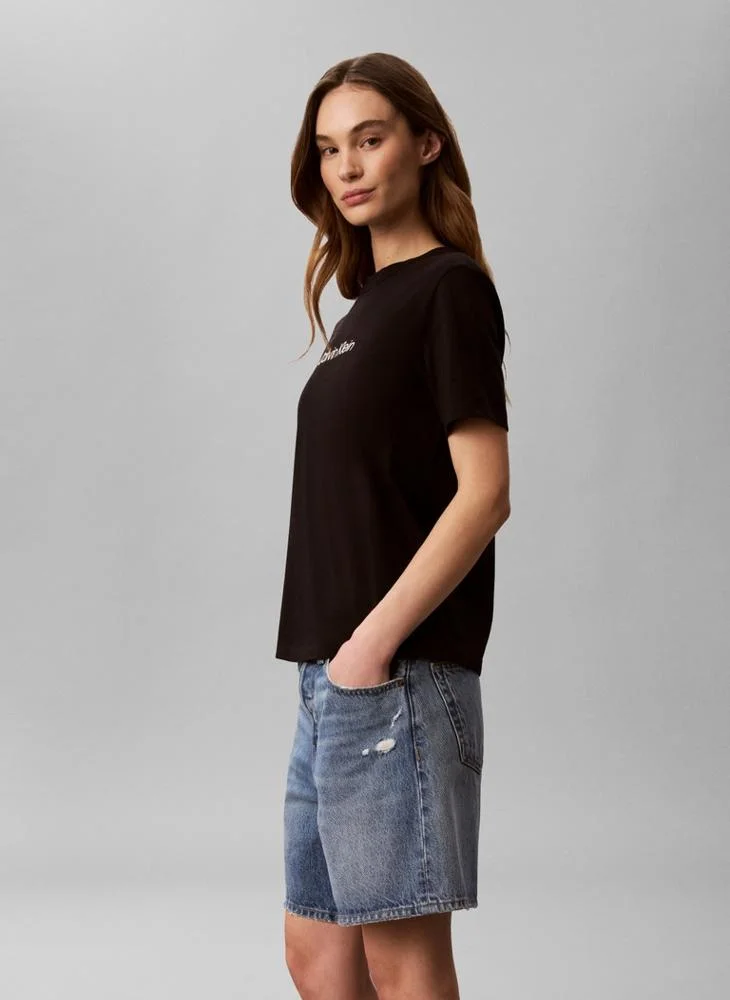 Calvin Klein  Logo Crew Neck Tee for Women | Best Price UAE
