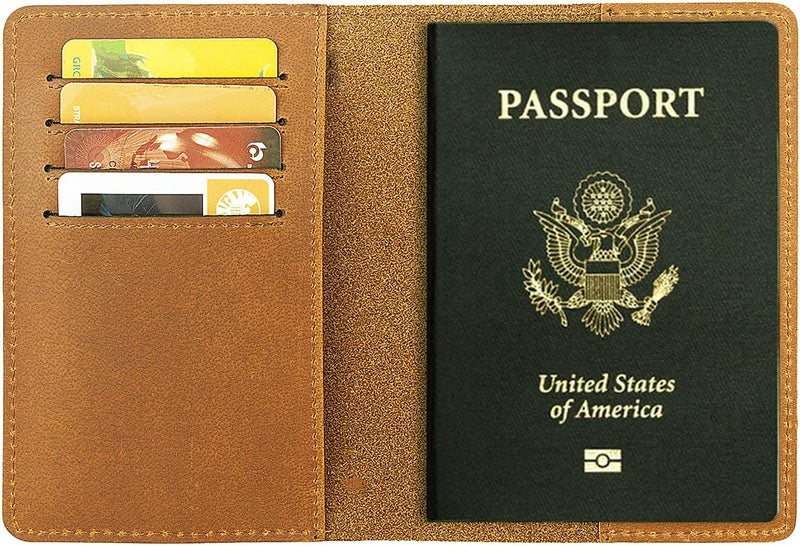 AGBIADD حامل جواز سفر مضاد لتقنية RFID (بني) - Image 2