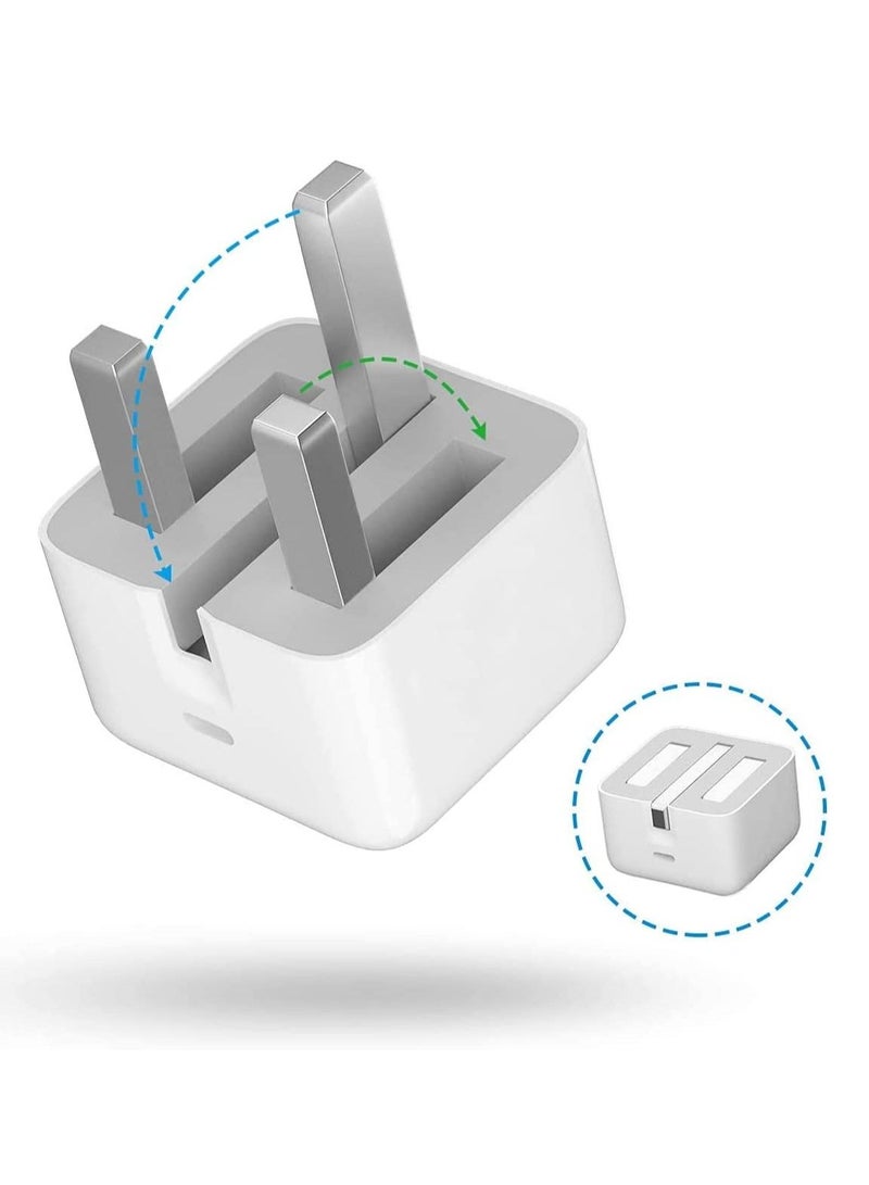 LEDIN 20W USB-C Power Adapter (Folding Pins) Compatible with iPhone 12 Pro Max, iPhone 11 Pro Max, iPhone SE, iPad, and More - Image 3