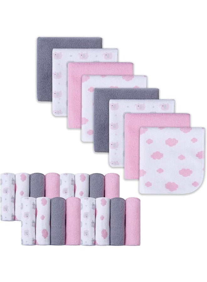 Softan Baby Washcloths, 24Pack Baby Wash Cloths Extra Soft & Ultra Absorbent, Baby Towels and Washcloths Face Towel Unisex for Boys Girls Face & Body, Washclothes Gentle on Sensitive Skin, 9''x 9'' - Image 1