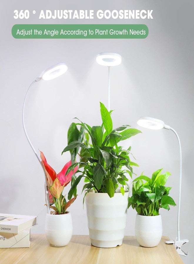 RIRIBEN Grow Lights For Indoor Plants, Led Full Spectrum With Clip, Auto On/Off Time 4/8/12 Hours, 10 Levels Dimmable, 3 Modes And Adjustable Gooseneck, Remote Control - Image 2