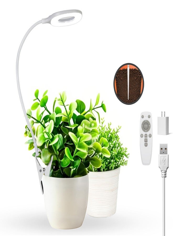 RIRIBEN Grow Lights For Indoor Plants, Led Full Spectrum With Clip, Auto On/Off Time 4/8/12 Hours, 10 Levels Dimmable, 3 Modes And Adjustable Gooseneck, Remote Control - Image 1
