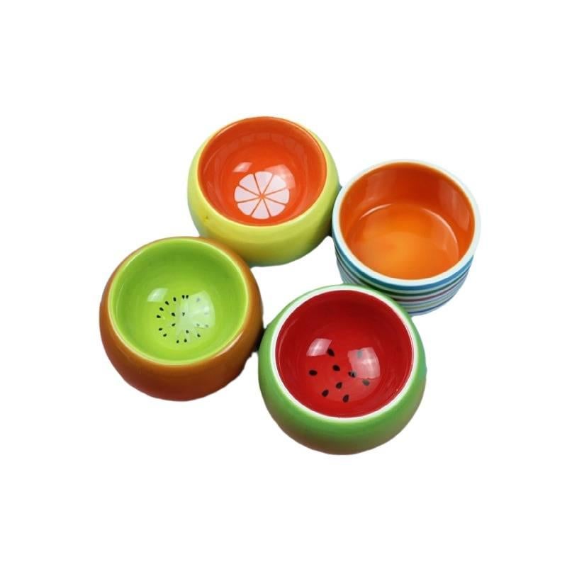 Yellow Pet Bowl with Double Bowl Home Use Feeding Bowl Pet Feeding Accessory Easy Clean Bowl Floor Mat Use Food and Water Daily Feeding Indoor Feeding for Cats - Image 5