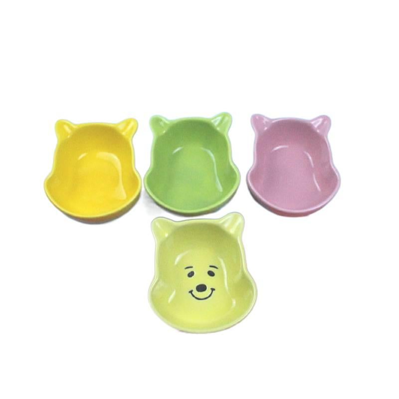 Yellow Pet Bowl with Double Bowl Home Use Feeding Bowl Pet Feeding Accessory Easy Clean Bowl Floor Mat Use Food and Water Daily Feeding Indoor Feeding for Cats - Image 3
