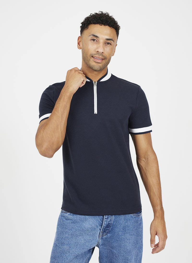 BRAVE SOUL Half Zip T-Shirt  - Image 2