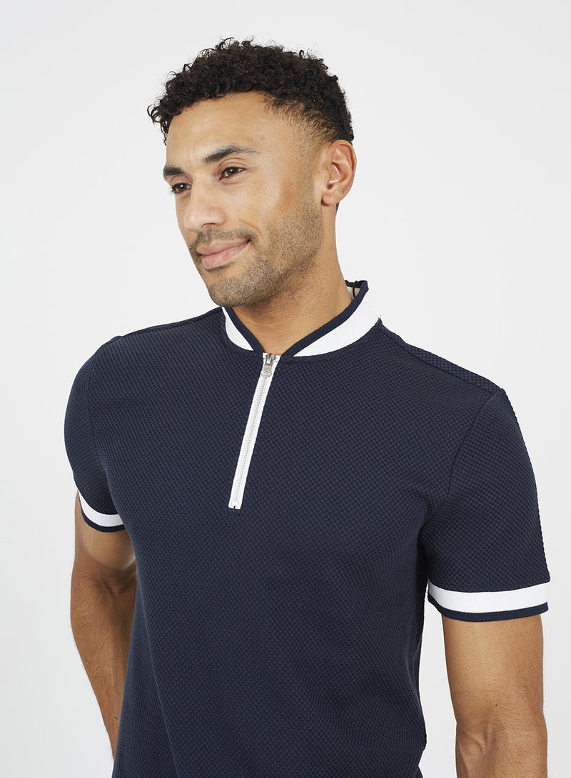 BRAVE SOUL Half Zip T-Shirt  - Image 1