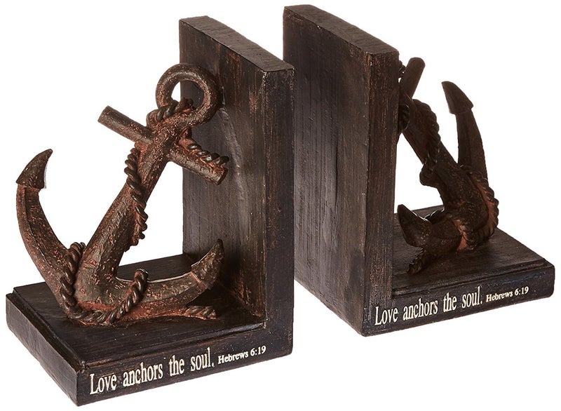 Roman Giftware Inc Inspirational Gifts Collection Bookends 725 H Love Anchors The Soul BookendsReligious Inspirational Durable