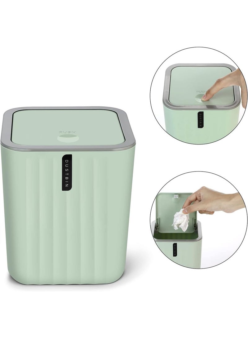 Bathroom Accessory Set,4-Piece Bathroom Decor Set,Soap Dish,Soap Dispenser,Toothbrush Cup,Mini Trash Can with Lid,Bathroom Accessories Set Complete with Small Desktop Trash Can(Green) - Image 5
