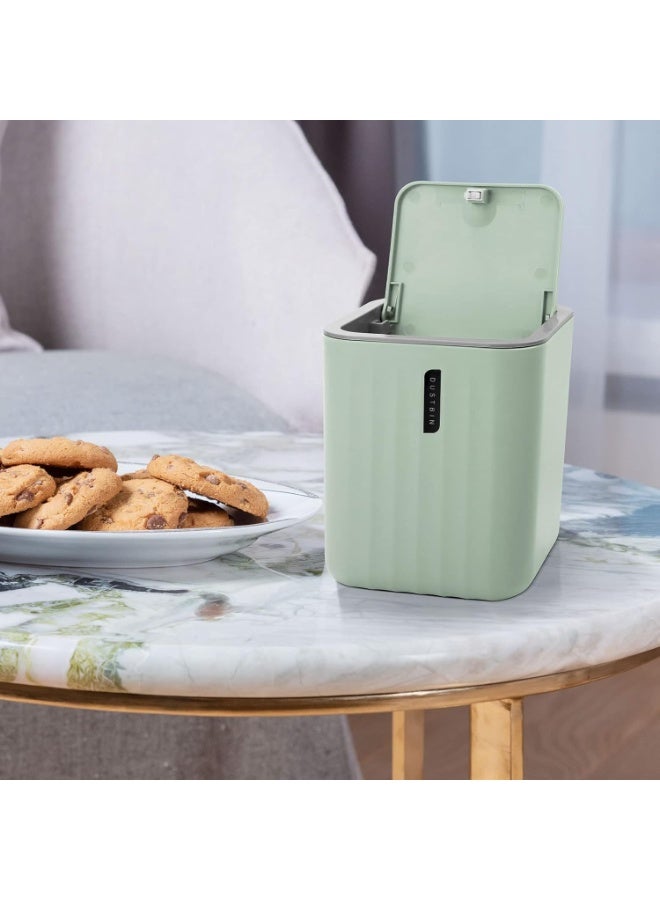 Bathroom Accessory Set,4-Piece Bathroom Decor Set,Soap Dish,Soap Dispenser,Toothbrush Cup,Mini Trash Can with Lid,Bathroom Accessories Set Complete with Small Desktop Trash Can(Green) - Image 2