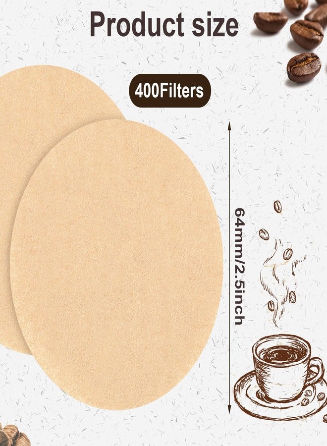 Prudiut 400 Pcs Replacement Coffee Filter Paper, 2.5in Unbleached Natural Round Coffee Filter Coffee Accessories Compatible with Aeropress Coffee Makers - Image 2