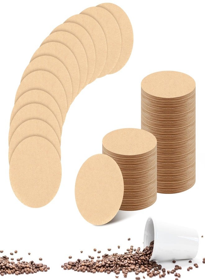 Prudiut 400 Pcs Replacement Coffee Filter Paper, 2.5in Unbleached Natural Round Coffee Filter Coffee Accessories Compatible with Aeropress Coffee Makers - Image 1