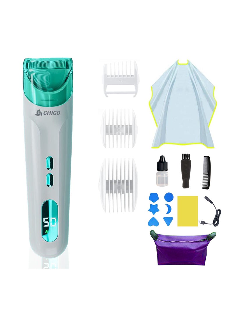 CHIGO - Baby Hair Clipper, Quiet Kid Hair Clipper with Safe Ceramic Blade & LCD Power Display, Professional Hair Trimmer for Kids Waterproof Rechargeable Haircut Kit for Toddler Children - Image 1