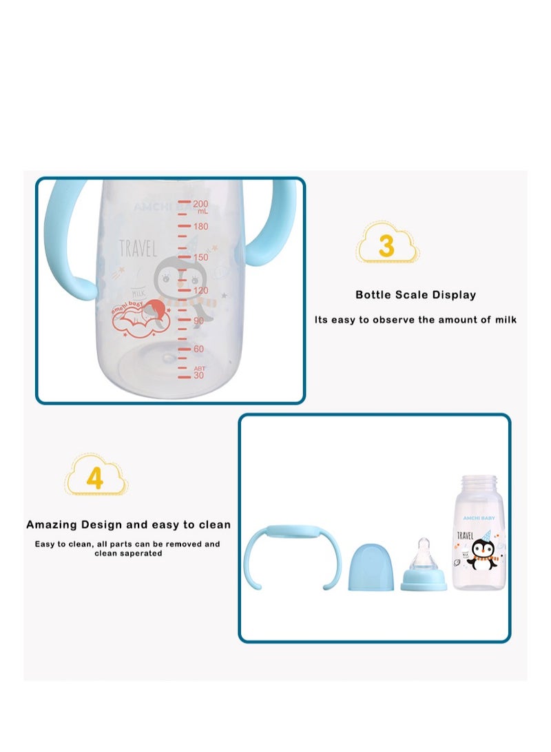 أمتشي بيبي زجاجة رضاعة بمقبض سعة 200 مل - 2 قطعة - Image 5