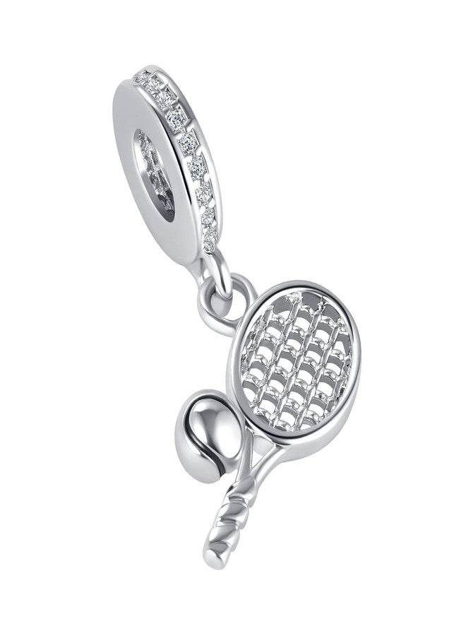 QeenseKc Tennis Ball Racket Pendant Charm Sport Travel Bead for Pandora Charm Bracelet - Image 3