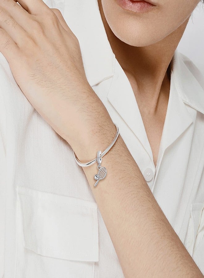 QeenseKc Tennis Ball Racket Pendant Charm Sport Travel Bead for Pandora Charm Bracelet - Image 4