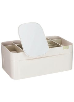 Joseph Joseph Joseph Joseph 75005 Viva Makeup Cosmetic Storage Organizer with Drawer, Large with Mirror, Shell  - Image 1