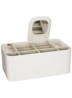 Joseph Joseph Joseph Joseph 75005 Viva Makeup Cosmetic Storage Organizer with Drawer, Large with Mirror, Shell  - Image 4