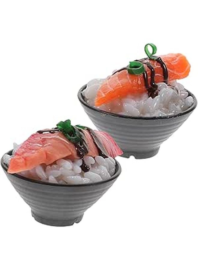 Realistic Beef Rice Sushi Model 2Pcs Pretend Play Kitchen Toy Photography Prop - Image 1