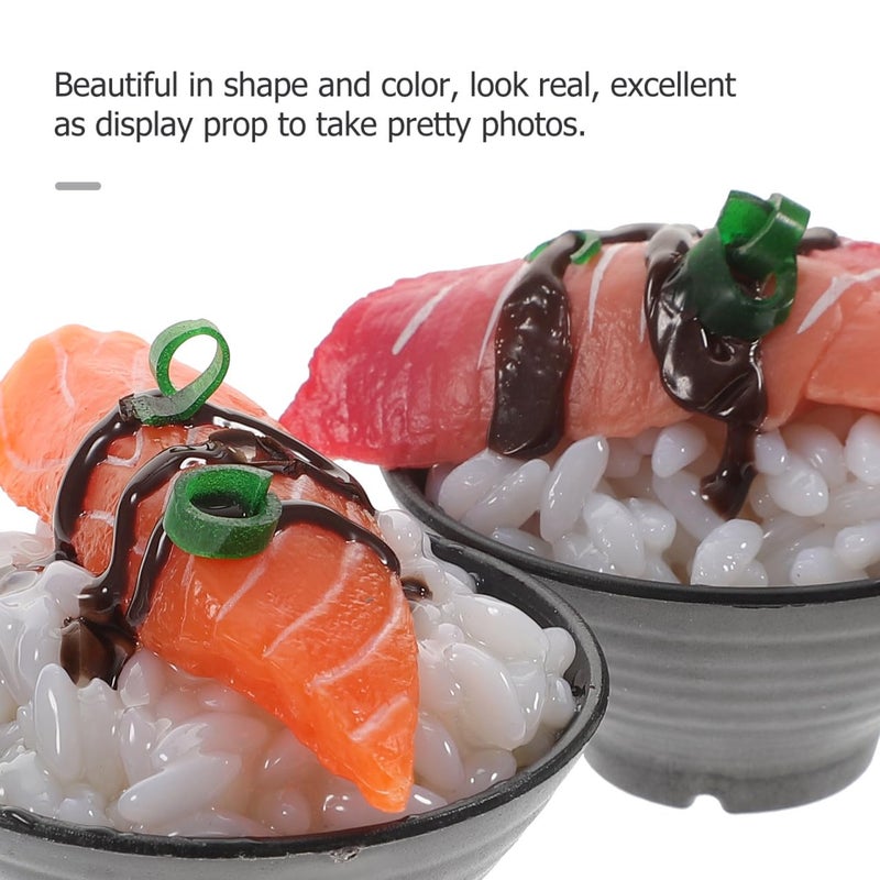 Realistic Beef Rice Sushi Model 2Pcs Pretend Play Kitchen Toy Photography Prop - Image 4
