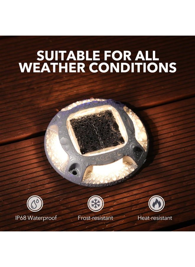 AGPtek Solar Driveway Lights Outdoor 12 Pack, 2 Color Modes LED Deck Dock Marine Waterproof Driveway Marker Lights for Step Sidewalk Stair Garden Pathway Walkway Yard (Warm White/Cool White) - Image 5