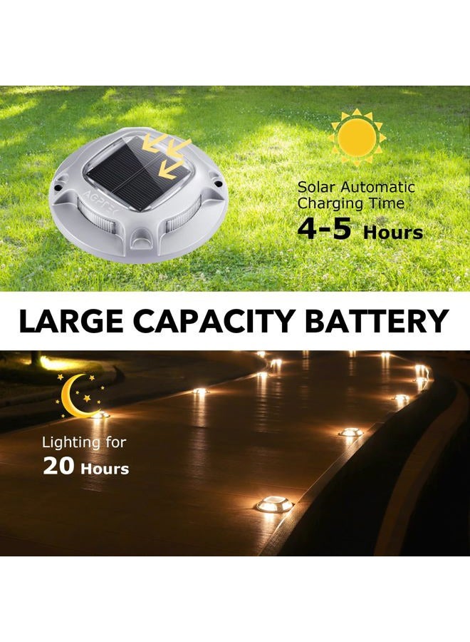 AGPtek Solar Driveway Lights Outdoor 12 Pack, 2 Color Modes LED Deck Dock Marine Waterproof Driveway Marker Lights for Step Sidewalk Stair Garden Pathway Walkway Yard (Warm White/Cool White) - Image 3
