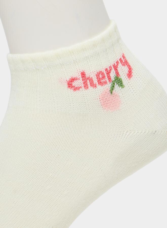 Styli Set of 5 - Cherry Print Ankle Socks - Image 5