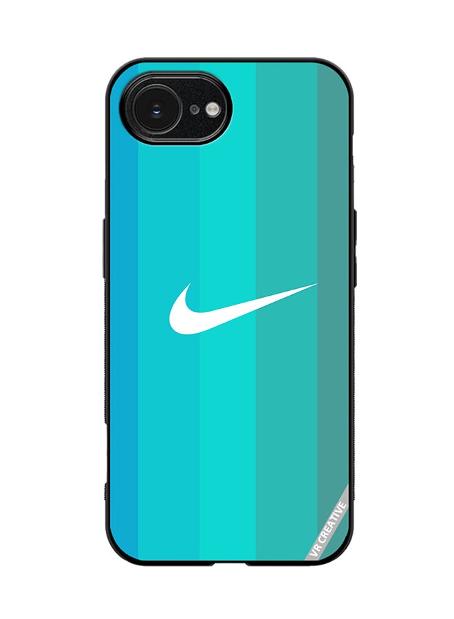 VR CREATIVE Protective Case Cover For Apple iPhone 16e Nike Logo Turquois Design Multicolour