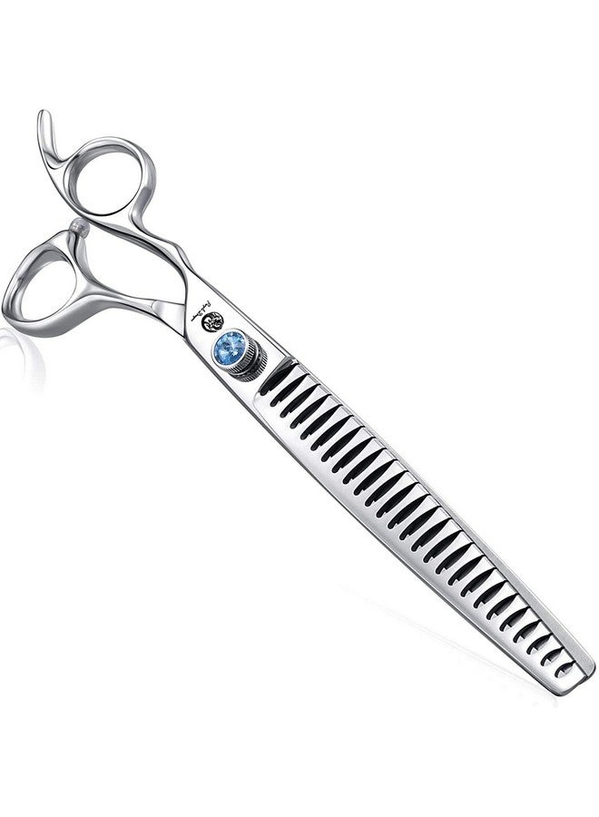 Purple Dragon 8.0" Left Handed Professional Pet/Dog Grooming Hair Cutting Scissors&Downward Curved Scissor &Chunker Shears with Bag - for Mancinism Pet Groomer or Family DIY - Image 1