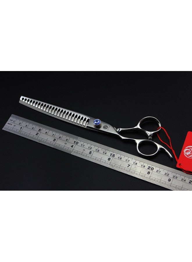 Purple Dragon 8.0" Left Handed Professional Pet/Dog Grooming Hair Cutting Scissors&Downward Curved Scissor &Chunker Shears with Bag - for Mancinism Pet Groomer or Family DIY - Image 3