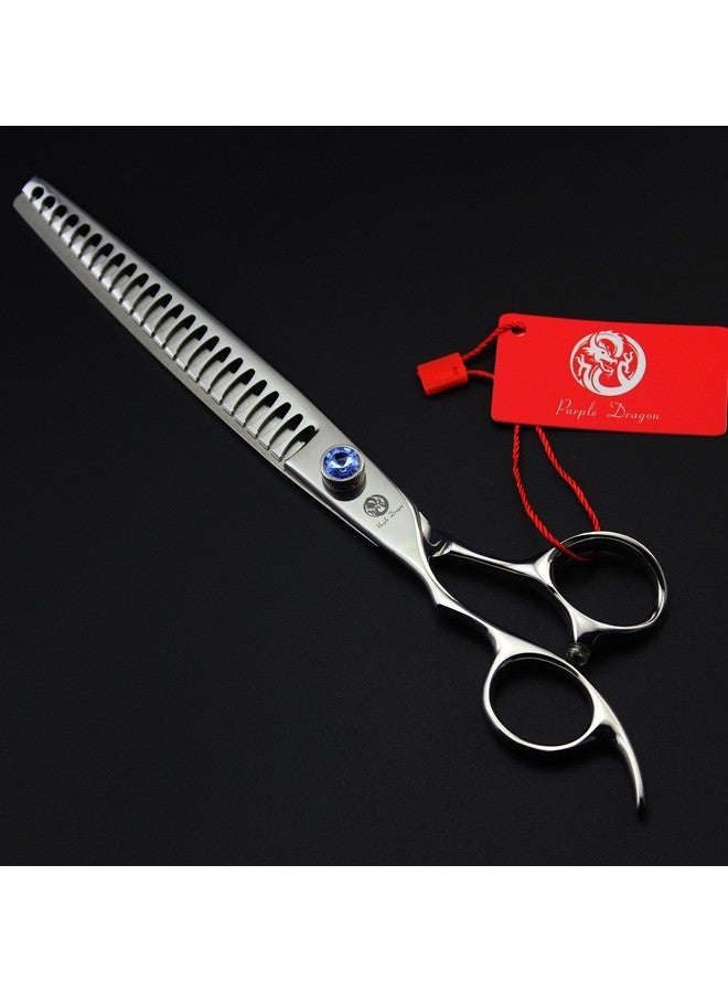 Purple Dragon 8.0" Left Handed Professional Pet/Dog Grooming Hair Cutting Scissors&Downward Curved Scissor &Chunker Shears with Bag - for Mancinism Pet Groomer or Family DIY - Image 2