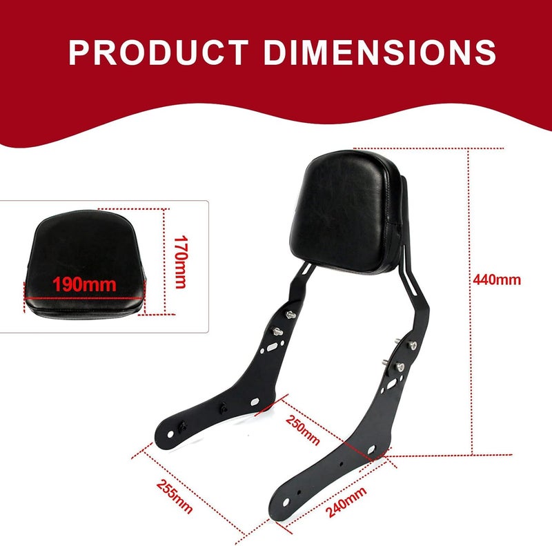 BAIONE Motorcycle Sissy Bar Backrest for Kawasaki Vulcan S 650 VN650 (2015-2020) - Detachable - Image 4