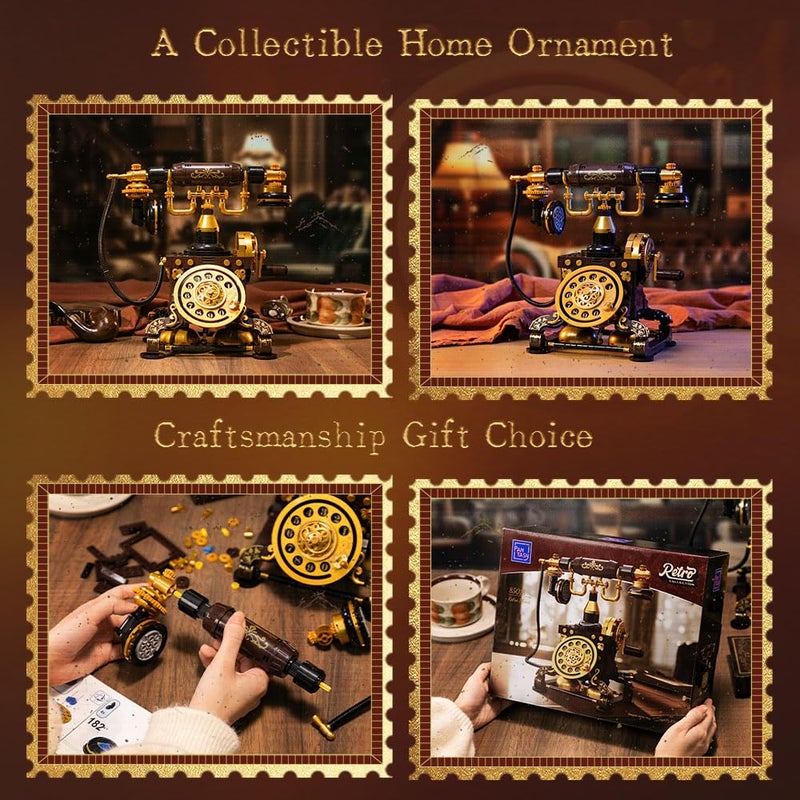 PANTASY Retro Phone Building Blocks Set for Adults, Vintage DIY Telephone Model Kit with Realistic Design, Creative Home Decor Gift, Ideal Gifts for Collectors & Hobbyists - Image 5