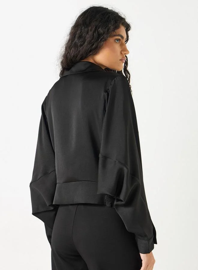 2Xtremz 2Xtremz Bead Embellished Shirt with Bishop Sleeves and Button Placket