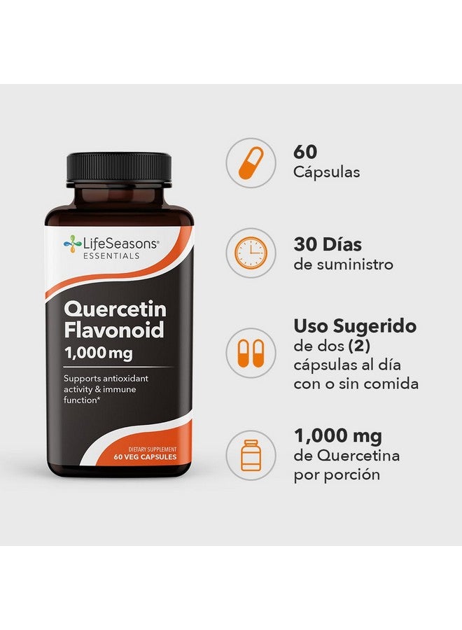 LifeSeasons Essentials Quercetin Flavonoid - Supports Antioxidant Activity & Immune Function - Boosts Allergy Defense & Sinus Health - Assists Natural Regulation Histamine - 1000mg - 60 Capsules - Image 3
