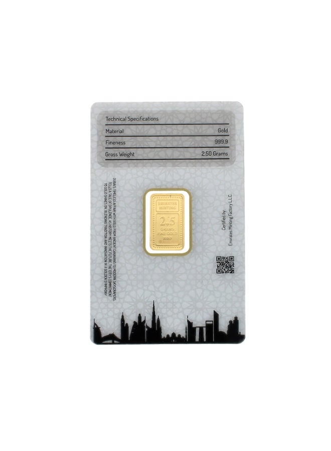 Emirates Minting 2.5 Gram Flower Girl Gold Bar 24KT 999.9 Purity - Image 2