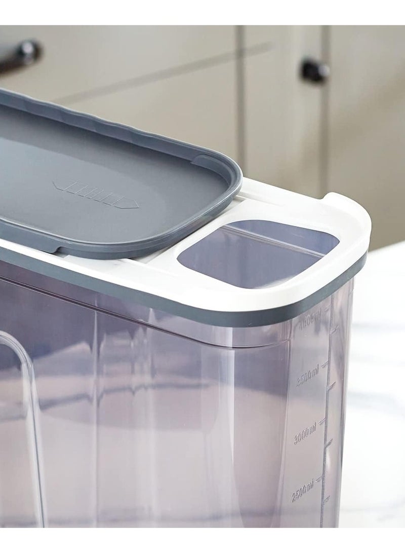 فولي لايف حاوية تخزين فولي لايف سلايدر، سعة ٤ لتر، رمادية شفافة | صندوق حبوب وأغذية جافة سهل الوصول - Image 2