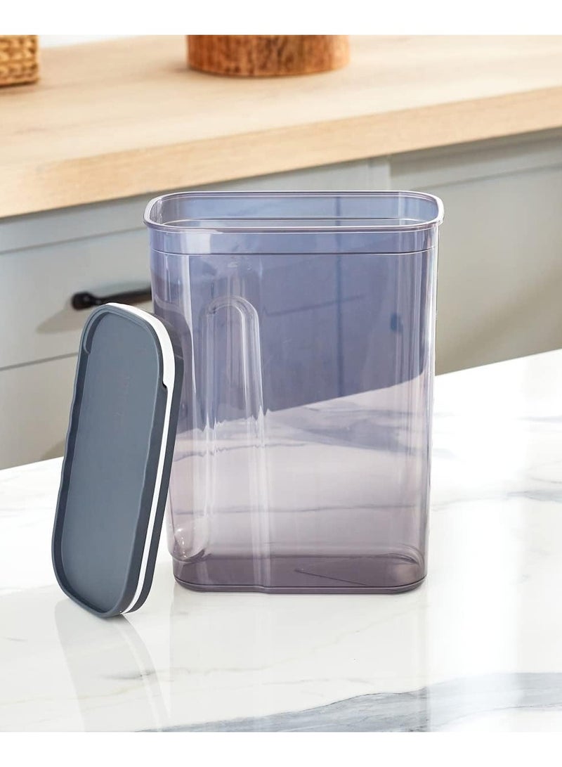 فولي لايف حاوية تخزين فولي لايف سلايدر، سعة ٤ لتر، رمادية شفافة | صندوق حبوب وأغذية جافة سهل الوصول - Image 3