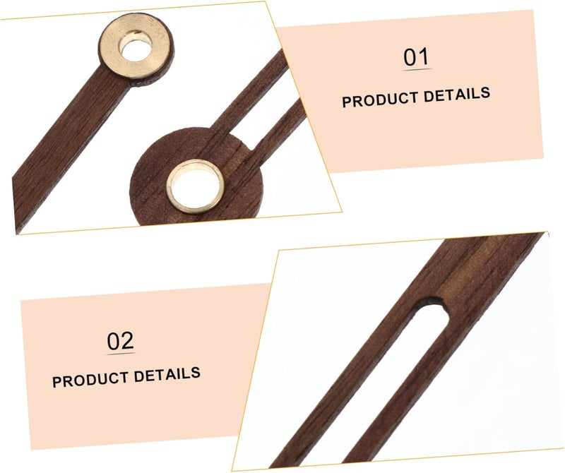 Uonlytech Wood Clock Hands Set Precision Clock Hand Needle for DIY Projects 5-Piece Kit - Image 2