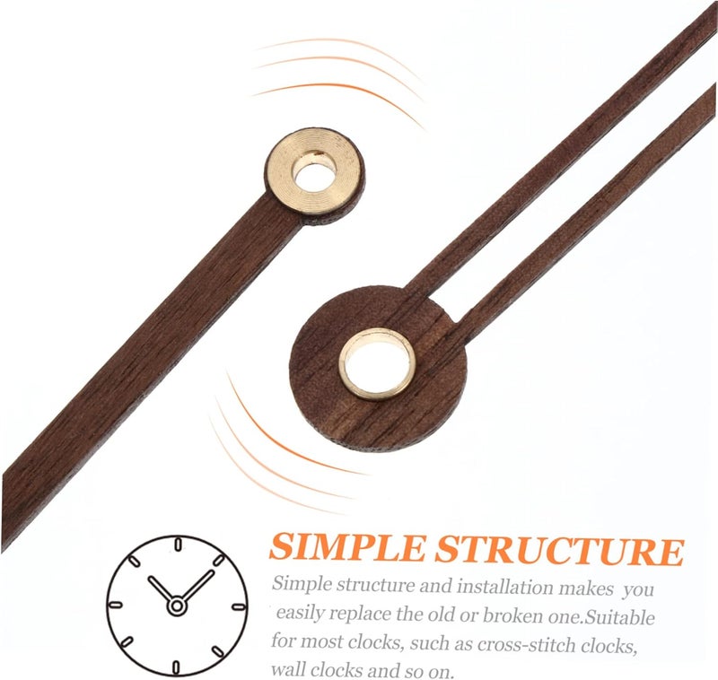 Uonlytech Wood Clock Hands Set Precision Clock Hand Needle for DIY Projects 5-Piece Kit - Image 4