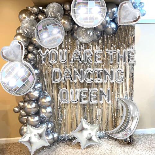 Roaring Good Time 38 PCS You are the Dancing Queen Decoration Mamma Mia Party Decorations You are the Dancing Queen Balloons You are the Dancing Queen Banner 70s Disco Decoration Dancing Queen Party Supplies - Image 1