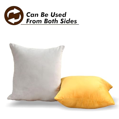 Yellow Weaves Velvet Super Soft Cushion Cover 16 X 16 Inches, Pack of 5 Pieces, (Multi 2), 300 TC - Image 5