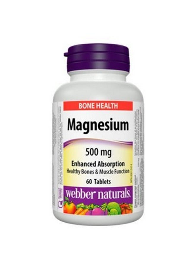 Webber naturals المغنيسيوم 500 ملغ 60 قرص  - Image 1