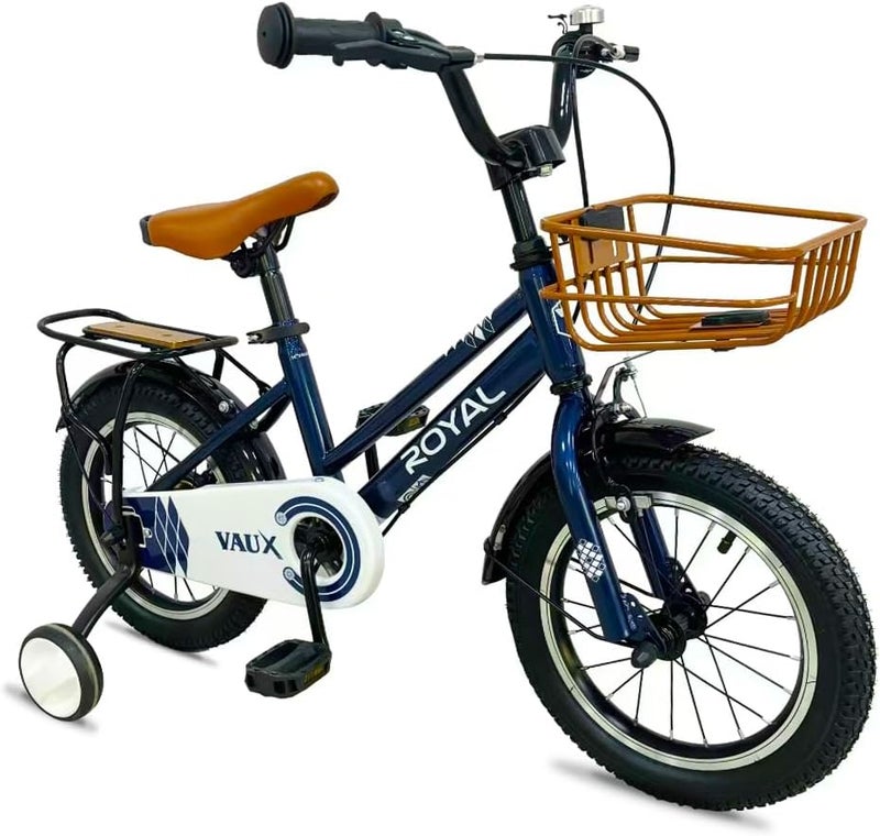 Vaux Royal 16-Inch Kids Road Bike | 16-Inch Wheel Size | Adjustable Seat | With Handbrake, Training Wheels And Side Stand | Blue Color - Image 2