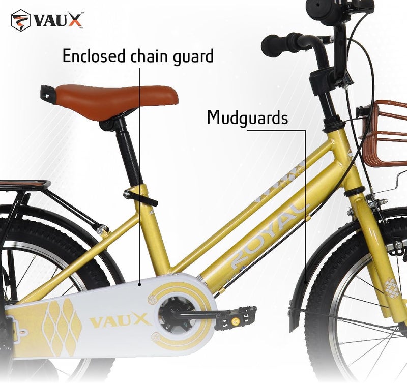 Vaux Royal 16-Inch Kids Road Bike | 16-Inch Wheel Size | Adjustable Seat | With Handbrake, Training Wheels And Side Stand | Blue Color - Image 5