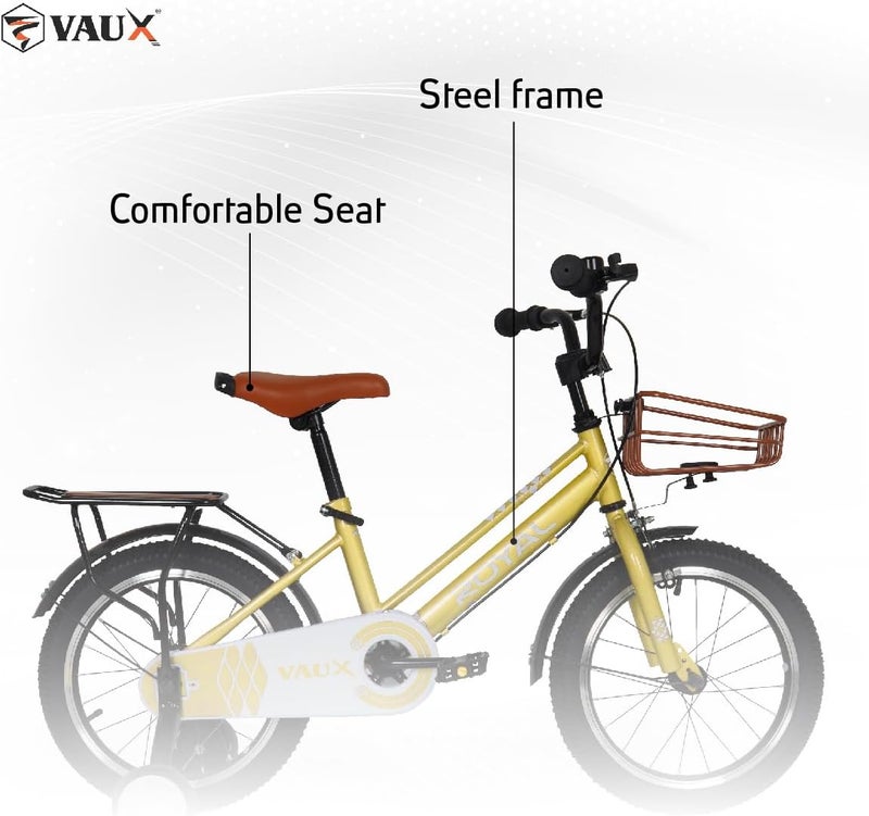 Vaux Royal 16-Inch Kids Road Bike | 16-Inch Wheel Size | Adjustable Seat | With Handbrake, Training Wheels And Side Stand | Blue Color - Image 3