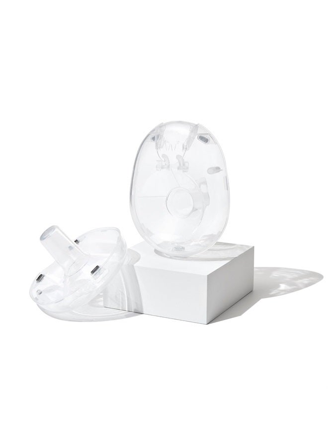 Willow 3.0 Breast Pump Flanges, 21mm, 2 Ct, Breast Shields for Willow 3.0 Wearable Double Electric Breast Pump, Pair with Willow Spill Proof Breast Milk Bags, Clear - Image 1