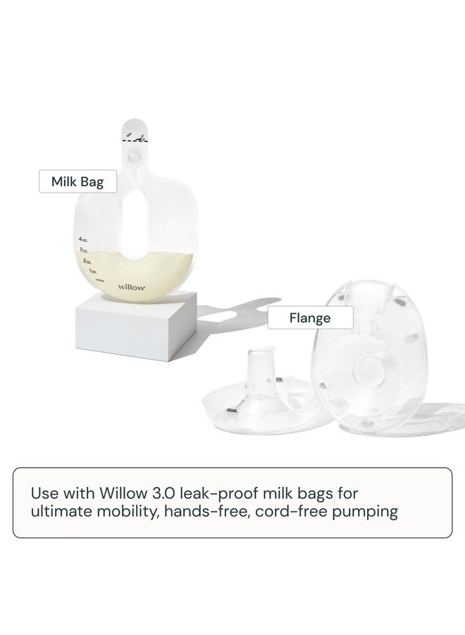 Willow 3.0 Breast Pump Flanges, 21mm, 2 Ct, Breast Shields for Willow 3.0 Wearable Double Electric Breast Pump, Pair with Willow Spill Proof Breast Milk Bags, Clear - Image 3