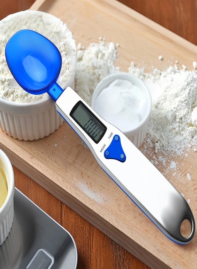 Cuifati Yoidesu Digital Kitchen Scale, Electronic Gram Measuring Spoon, 500g/0.1g Blue Cute Digital Weight Scale Spoon with 3 Measuring Spoons for Portioning Milk, Tea, Flour, Spices, Medicine - Image 5