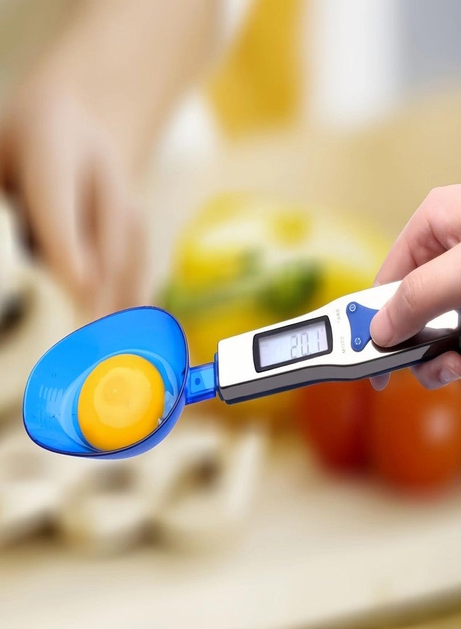 Cuifati Yoidesu Digital Kitchen Scale, Electronic Gram Measuring Spoon, 500g/0.1g Blue Cute Digital Weight Scale Spoon with 3 Measuring Spoons for Portioning Milk, Tea, Flour, Spices, Medicine - Image 4